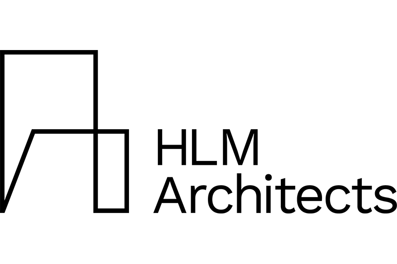 HLM Architects logo. which has the business name next to a rectangular icon